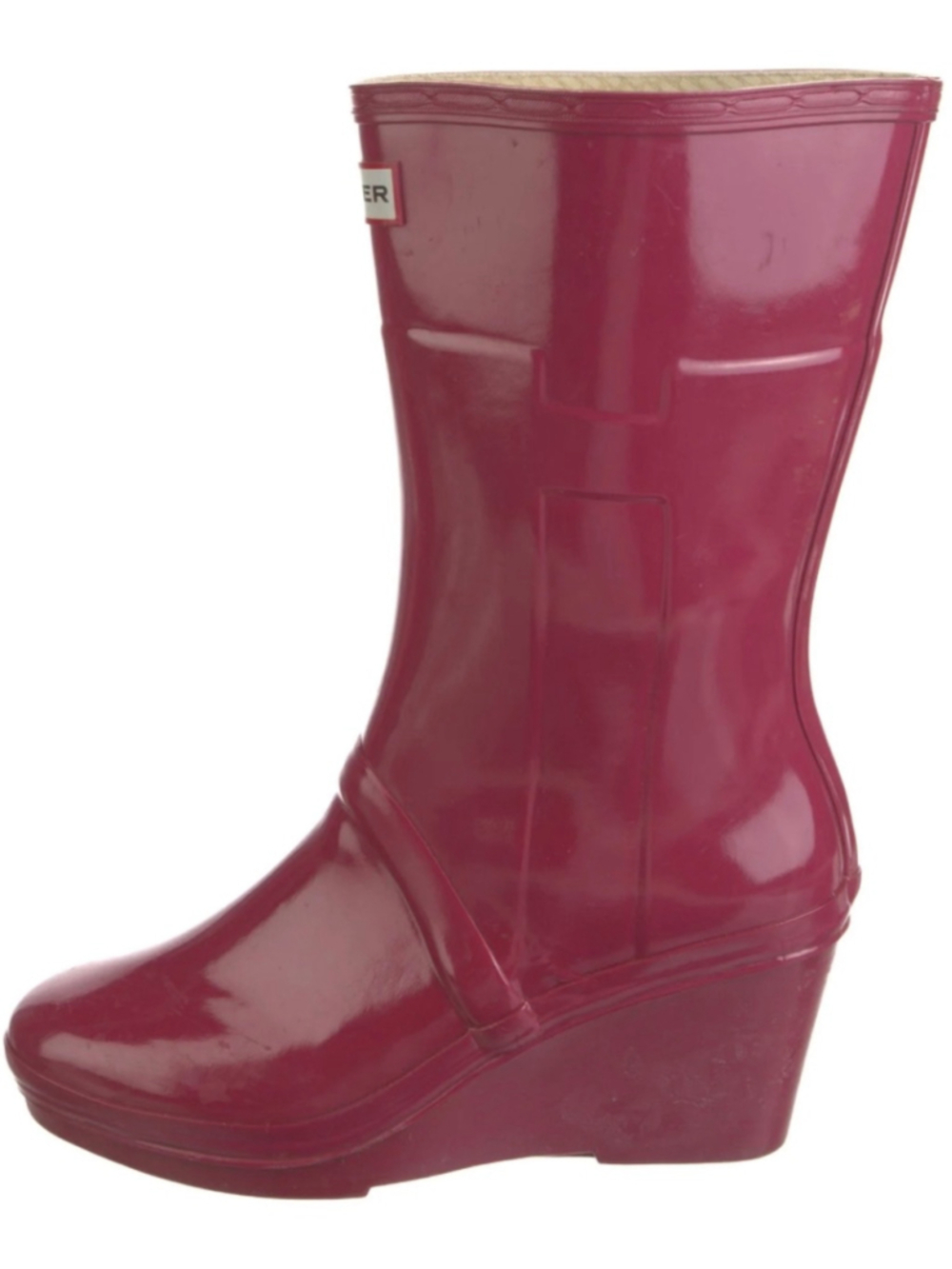 Women's Hunter Wedge Rain Boots Dark Pink Size 10